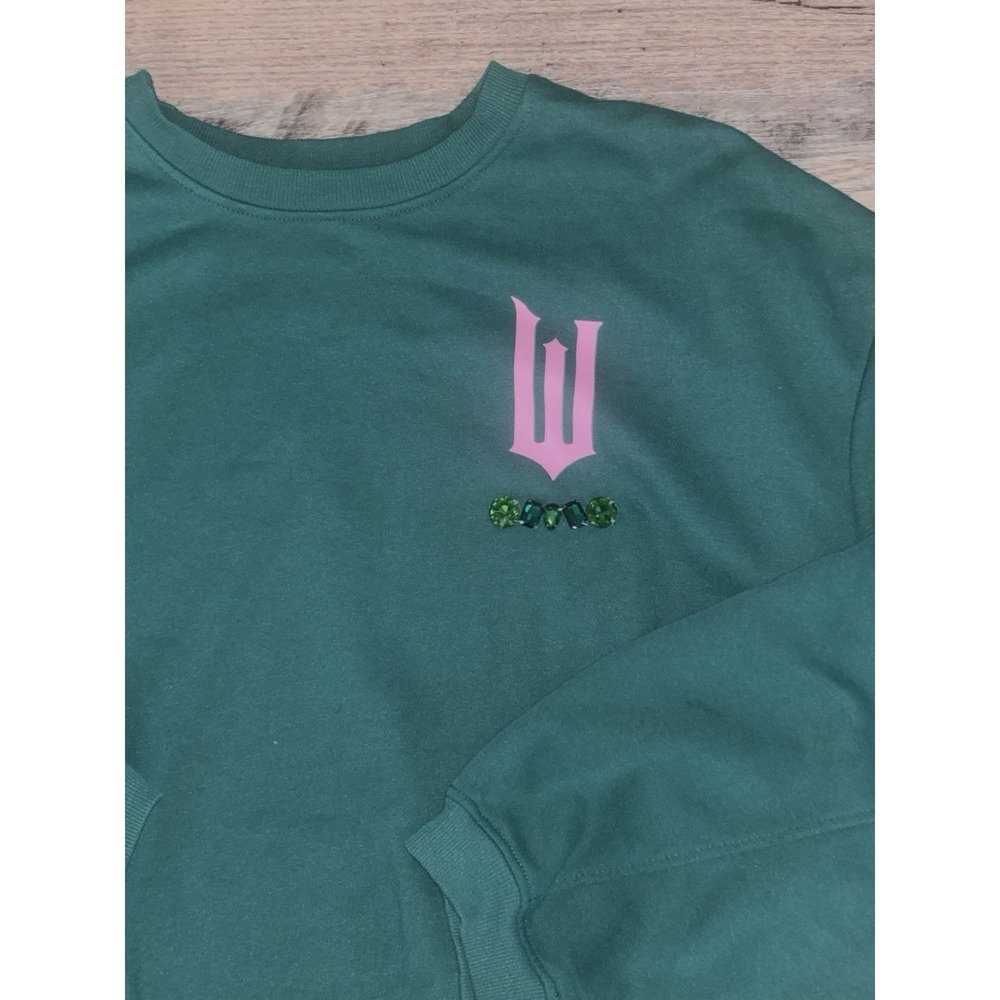Wicked Movie Sweatshirt  Women's M Elphaba Glinda Love Without Limits Green Gems